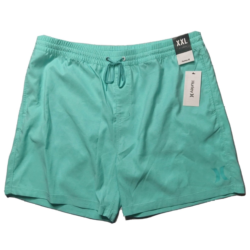 HURLEY Men Size 2XL Aura Green‎ One & Only Crossdye 5" Volley Swim Shorts NEW